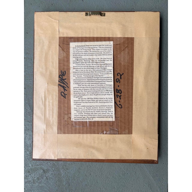 Signed Dick Ayre Bald Eagle Wildlife Print in Rustic Wood Frame, Circa 1992 For Sale In Orlando - Image 6 of 7