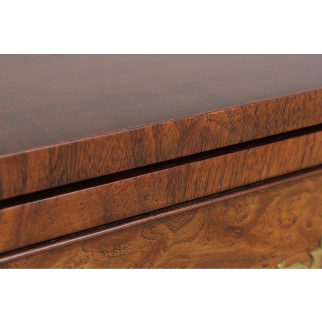 Baker Burl Wood 8 Drawer Flip Top Server Bachelor Chest For Sale - Image 14 of 17