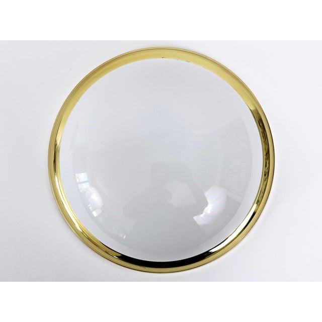 Vintage Brass and Opaline Glass Flush Mount, Germany, 1970 For Sale - Image 6 of 18