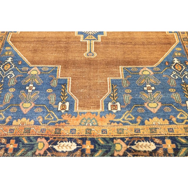 Brown Antique Senneh Rug 3'6'' x 4'8'' For Sale - Image 8 of 11