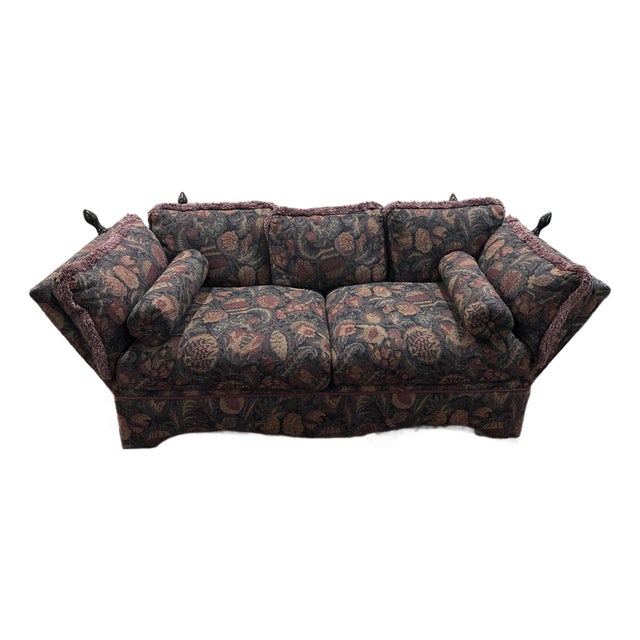 Vintage Custom-Made Tapestry Couch For Sale
