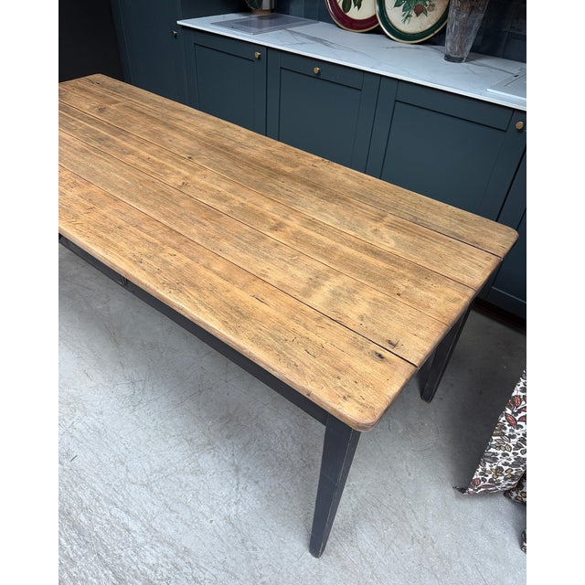 Black Vintage Farmhouse Dining Table, 1940s For Sale - Image 8 of 14