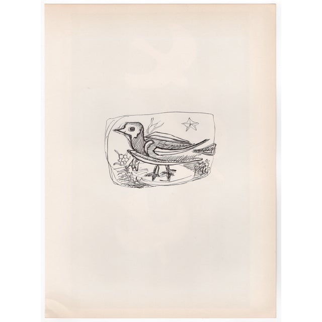 Georges Braque (1885-1954) Flying Birds (front) and Bird (back) Two Original Lithographs Year: 1955 Printer: Mourlot...