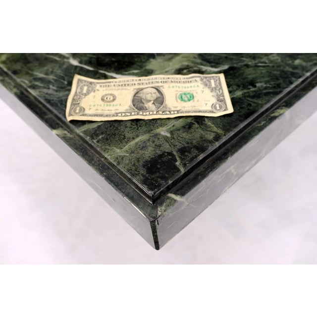 Black Dark Green to Black White Veins Square Marble Side End Coffee Table Stand For Sale - Image 8 of 12