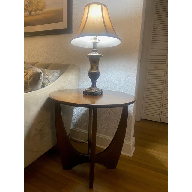 Modern Casana Matching Round Coffee Table + End Table Set - Dark Wood For Sale - Image 3 of 5