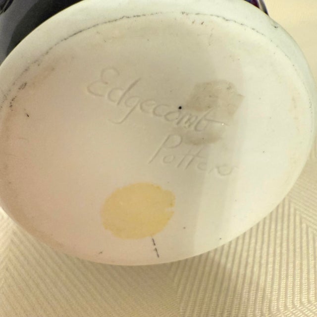 Late 20th Century Late 20th Century Edgecombe Potters Deep Magenta Molten Drip Glaze Stoneware Pitcher For Sale - Image 5 of 9