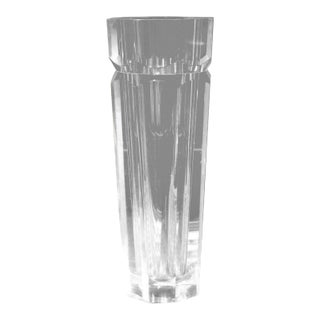 1970s Vintage Faceted Lucite Vase For Sale