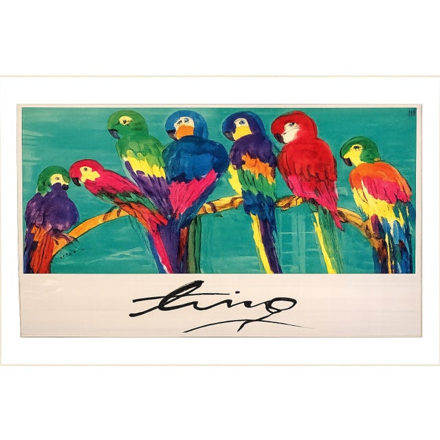 Pop Art 1983 Walasse Ting Colorful Pop Art Parrot Exhibition Poster – Galerie Delaive Amsterdam For Sale - Image 3 of 5