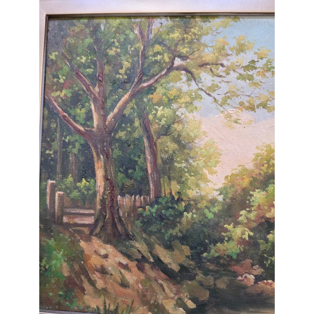 1970s English Oil on Canvas Pastoral Scenes, Pair For Sale - Image 4 of 5
