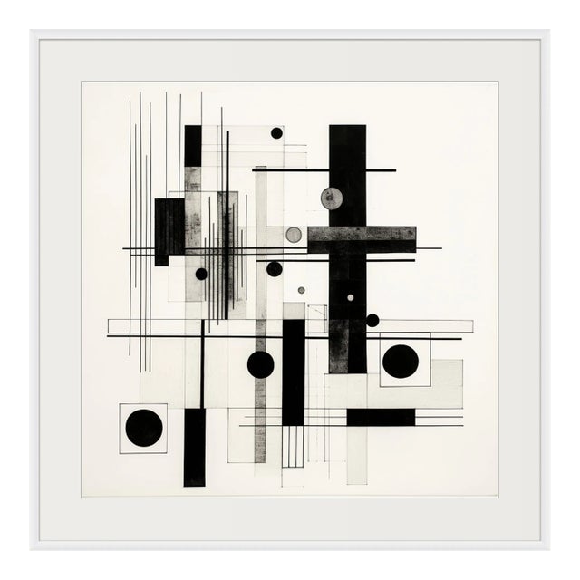 20' X 20' Framed Black and White Abstract Minimalist Limited Edition Print For Sale