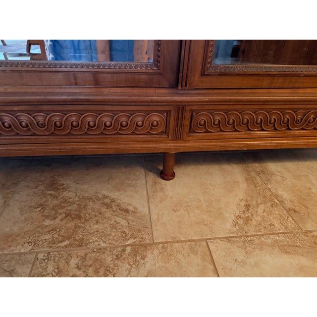 Stunning Vintage French Armoire With Two Mirrored Doors For Sale - Image 4 of 9