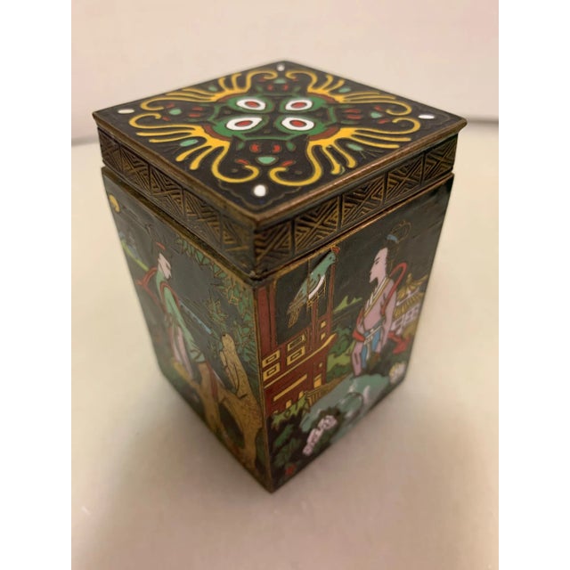 Magnificent Imperial Cloisonne Enamels from a Private Collection. CHINESE CLOISONNE ENAMEL RECTANGULAR LIDDED BOX. With...