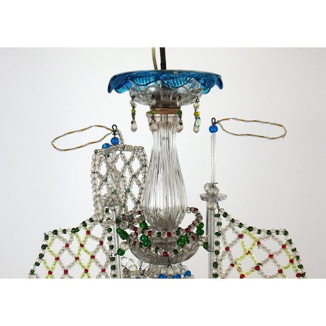 Metal Boat Chandelier with Glass Beads, 1950s For Sale - Image 7 of 11