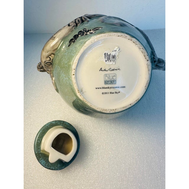 Blue Sky Ceramic Dragon Teapot – Sculptural Art Pottery by Heather Goldminc, Signed, 2013 For Sale - Image 10 of 11