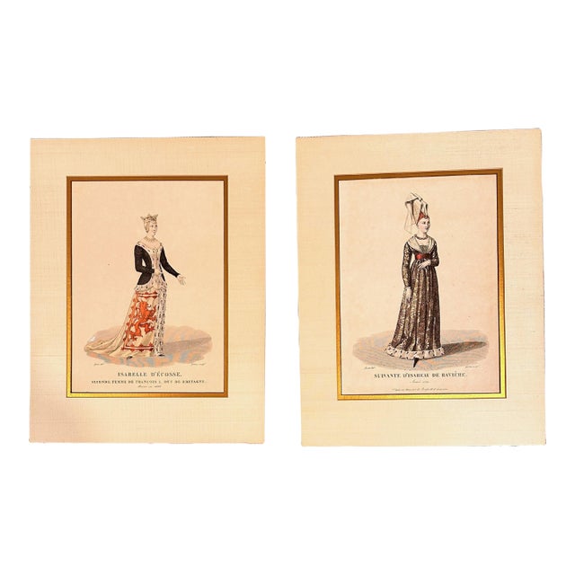Set of Two 19th-Century French Fashion Engravings For Sale