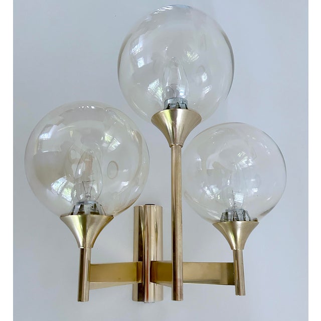 Gold Large Vintage Glass Sconce from Sciolari For Sale - Image 8 of 18