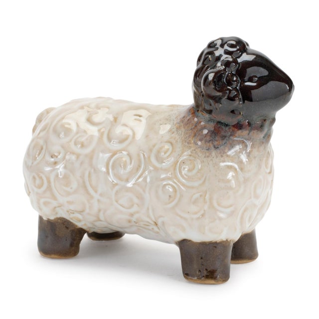 Modern Mini Sheep Figurine (Set of 6) For Sale - Image 3 of 7