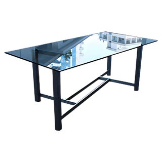 Satin Steel Dining Table from Formanova, 1960s For Sale