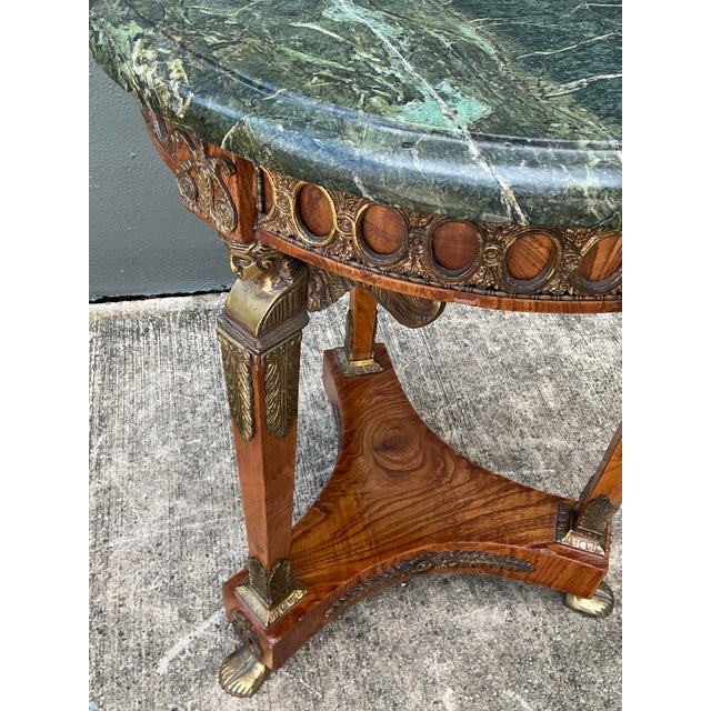 Vintage Ormolu Green Marble Side Table For Sale - Image 12 of 12