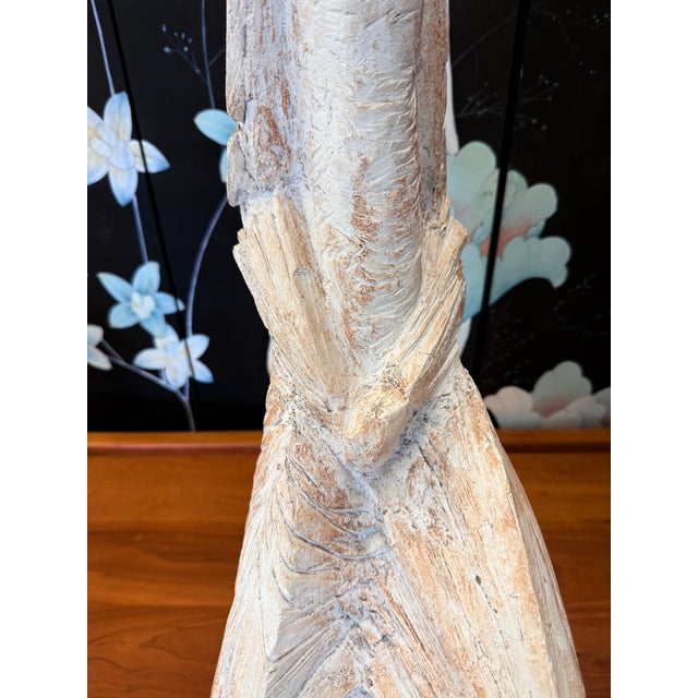 Antique White Signed Mid Century Original Austin Productions Brutalist Talll 32" Sculpture For Sale - Image 8 of 12
