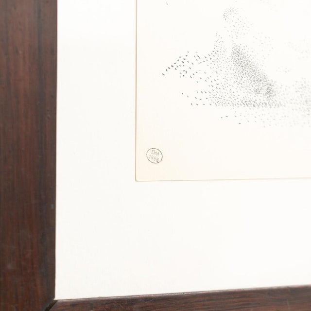 Black Dora Maar, Pointillist Artwork, 1960s-1970s, Ink on Paper, Framed For Sale - Image 8 of 11