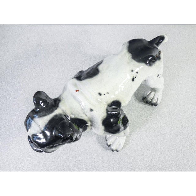 Sculpture of Bulldog in Glazed Terracotta, France, 1920s For Sale - Image 3 of 14