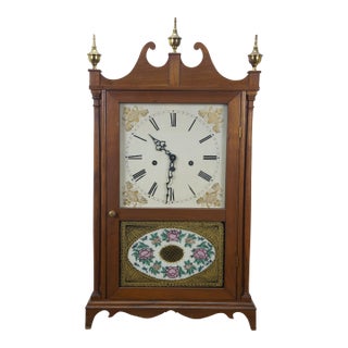 Mason & Sullivan West German Oak Pillar & Scroll Shelf Mantel Clock 31" For Sale