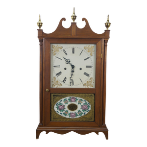 Mason & Sullivan West German Oak Pillar & Scroll Shelf Mantel Clock 31"