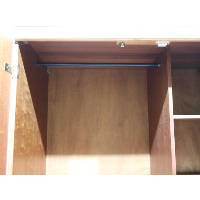 Mid Century Modern Vintage Teak Double Armoire Wardrobe by Stonehill Danish Style For Sale - Image 12 of 13