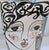 Blue Alfajar Ceramica Spanish Hand Painted Modernist Face Sgraffito Stoneware Vase For Sale - Image 8 of 14