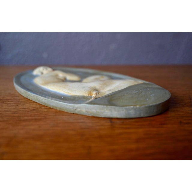 1930s Art Deco Plaster Wall Medallion of Nude Female, 1930s For Sale - Image 5 of 7