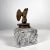Antique Vintage Cut Crystal Inkwell Brass Eagle Top For Sale - Image 4 of 10
