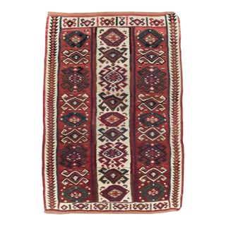 Galerie Shabab Collection Tribal Mid-20th Century Handmade Turkish Flat-Weave Kilim Throw Rug For Sale