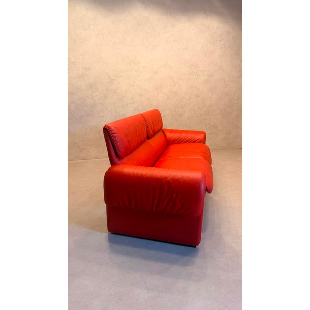 Red Leather DS-2011 Sofa from de Sede, 1980s For Sale - Image 10 of 16