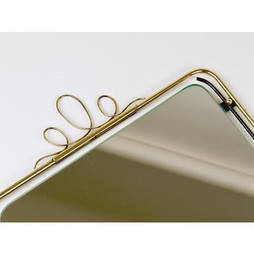 Mid-Century Modern Brass Loops Wire Wall Mirror, Italy, 1950s For Sale - Image 15 of 17