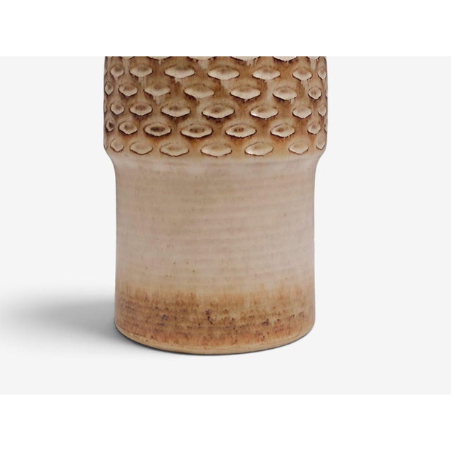 1960s Søholm Stentøj, Large Table Lamp, Beige Stoneware For Sale - Image 9 of 11