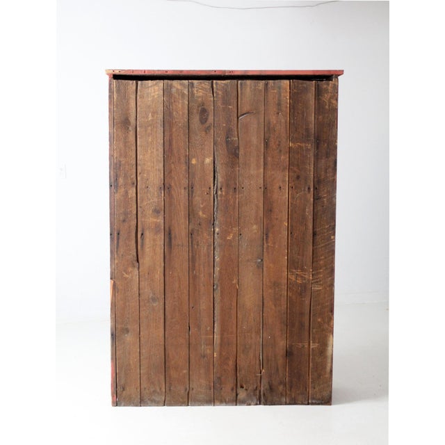 Early 20th Century Antique Primitive Painted Wood Cabinet For Sale - Image 5 of 11