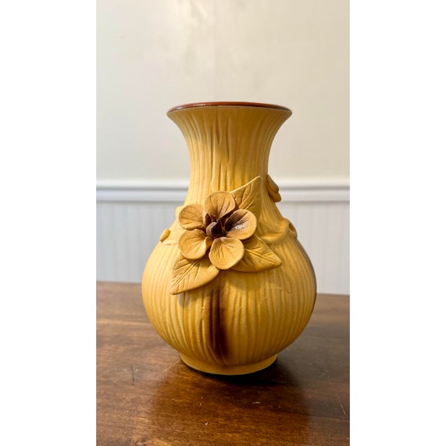 Ceramic Ochre Yellow Dogwood Vase For Sale - Image 7 of 12