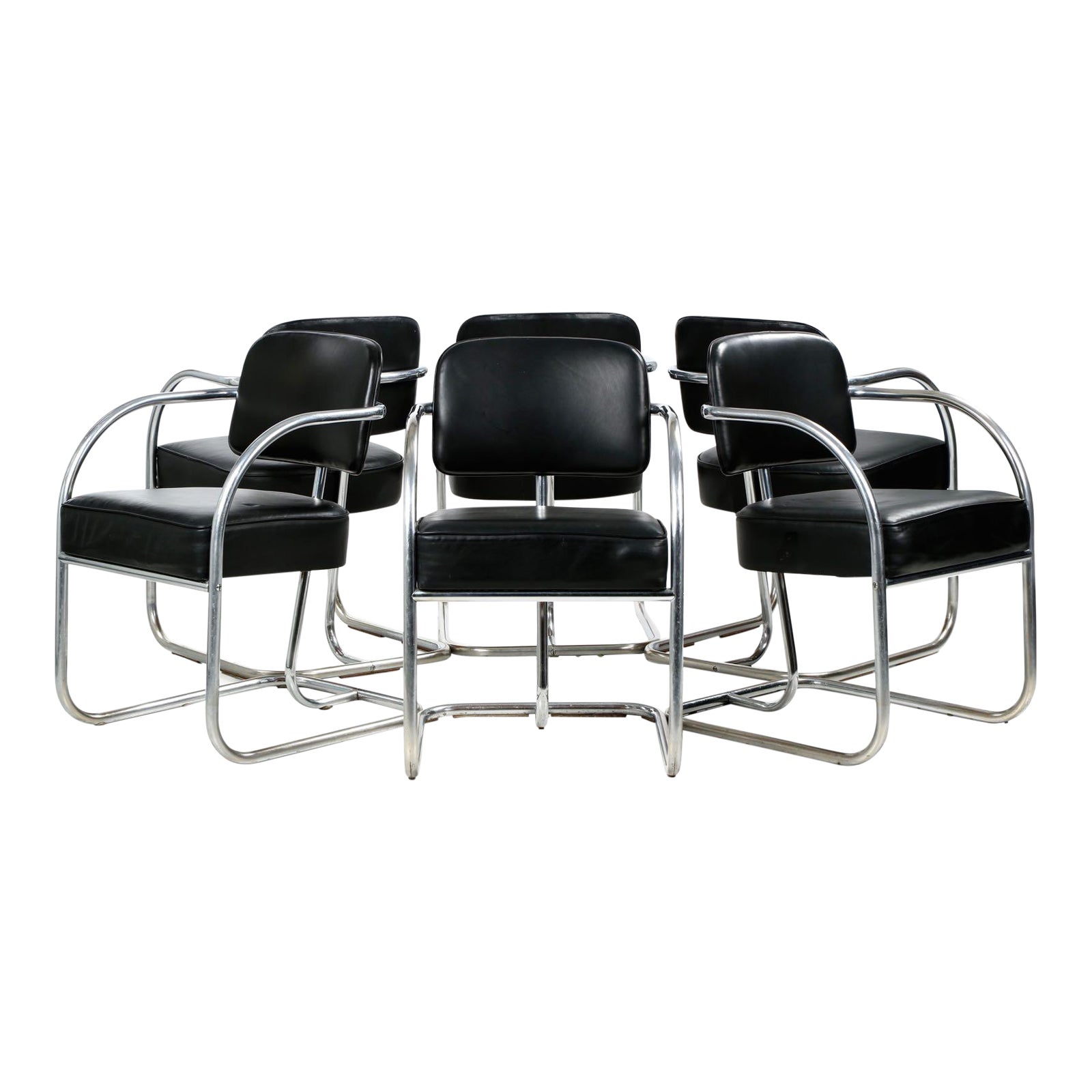 Kem er Chrome Cantilever Dining Chairs 6 Chairish
