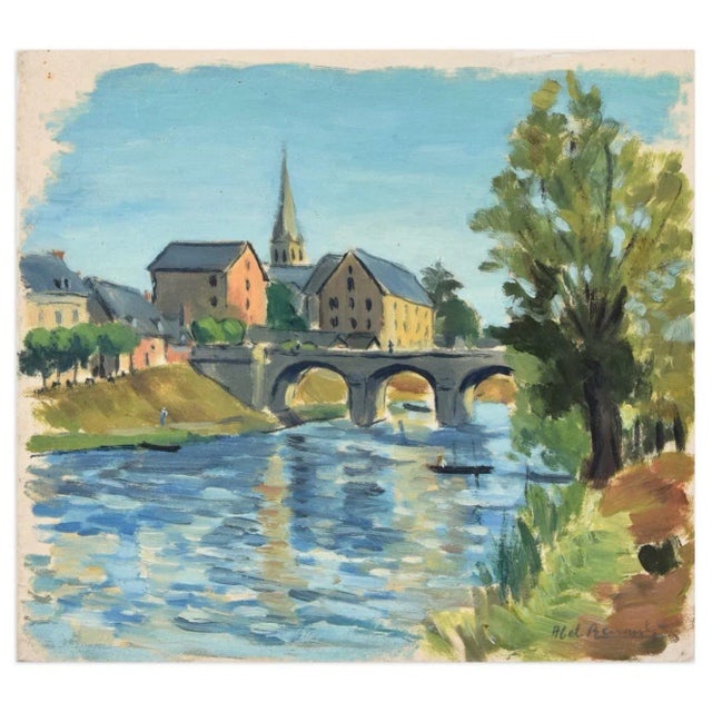 Albert Fernand-Renault, French Landscape, Tempera on Paper, Early 20th Century For Sale - Image 3 of 3