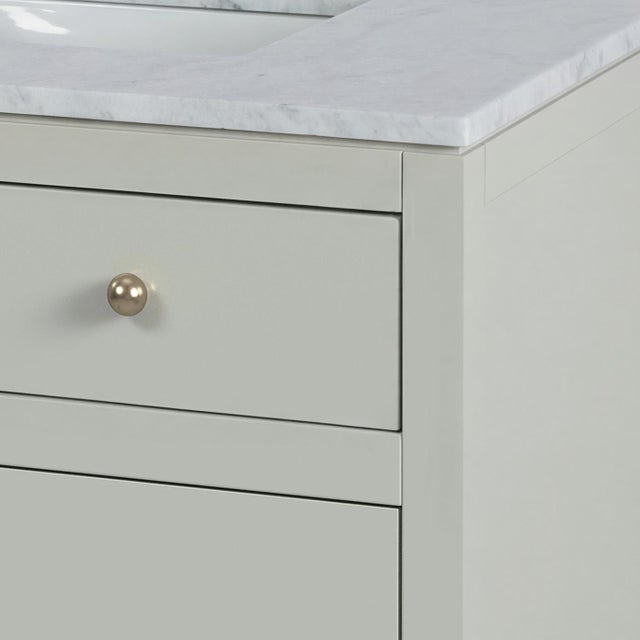 Nora 32 in. W Rectangular Wood & Marble Bathroom Vanity with Storage, Sage Green For Sale - Image 10 of 11