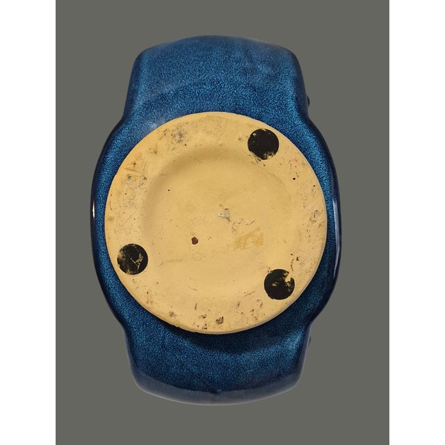 Ceramic Asian Chinoiserie Blue Pottery Lidded Ginger Jar W/Medallion Center Decoration For Sale - Image 7 of 11