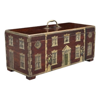 Antique Oak Painted Country Box, 1840 For Sale