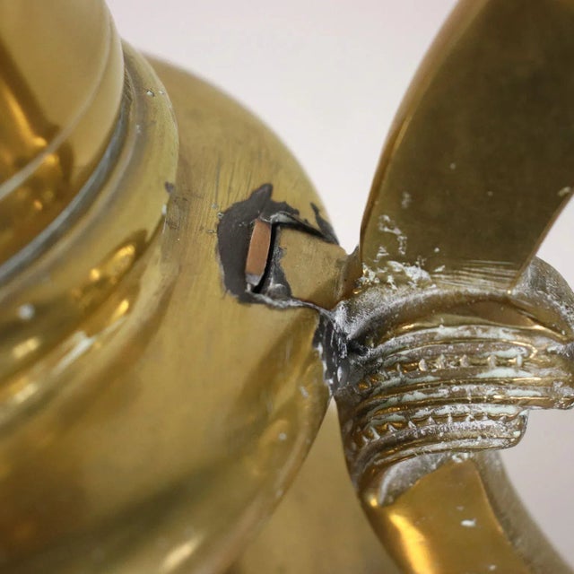 Solid Brass Gilt Vase For Sale - Image 6 of 10