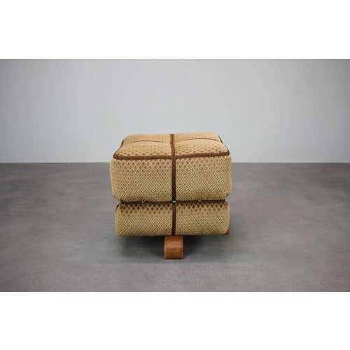 Vintage Art Deco Stool by Jindřich Halabala, Czechoslovakia, 1930 For Sale - Image 3 of 11