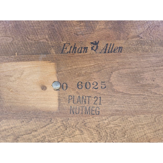 Ethan Allen Heirloom Maple Bench - Two Seats For Sale - Image 12 of 12