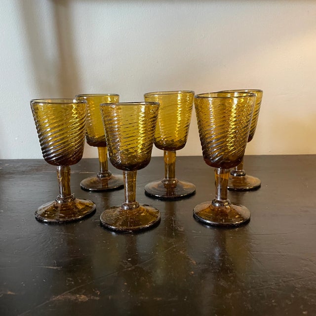 Vintage Wine Glasses from Biot, 1970s, Set of 6 For Sale - Image 4 of 11