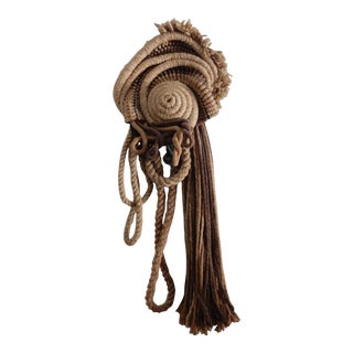 Organic Braided Wool Textile Wall Art Sculpture For Sale