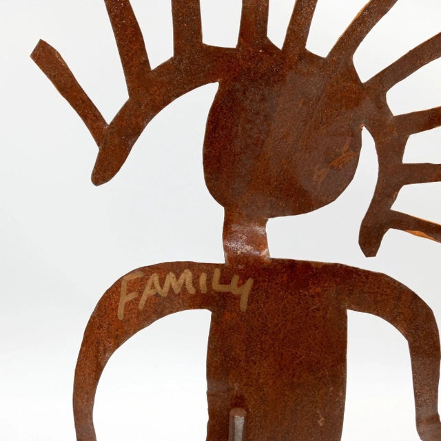 Abstract Metal Family Sculpture Ooak Vintage Bill Finks Brutalist Primitive Home Decor For Sale - Image 9 of 12