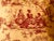 Toile De Jouy Throw Pillow Cover, Eté Pattern, Red and Gold, 20-Inch Square For Sale - Image 10 of 12